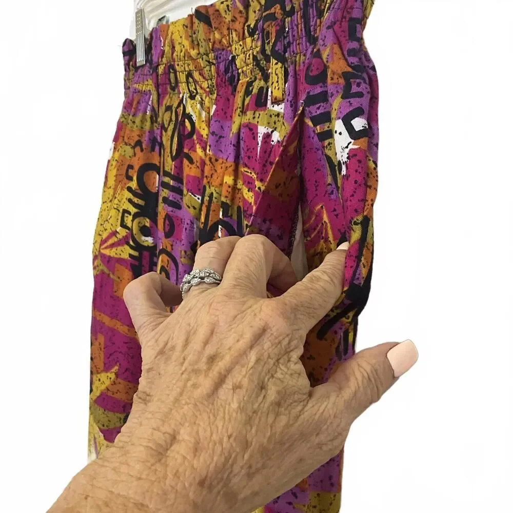 Vintage 90s Happy Legs Women's Small Multicolored Retro Psychedelic Pants - Picture 5 of 9